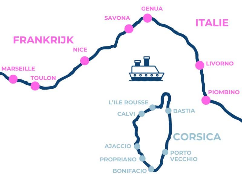 Veerboot Corsica Frankrijk Italie overtocht