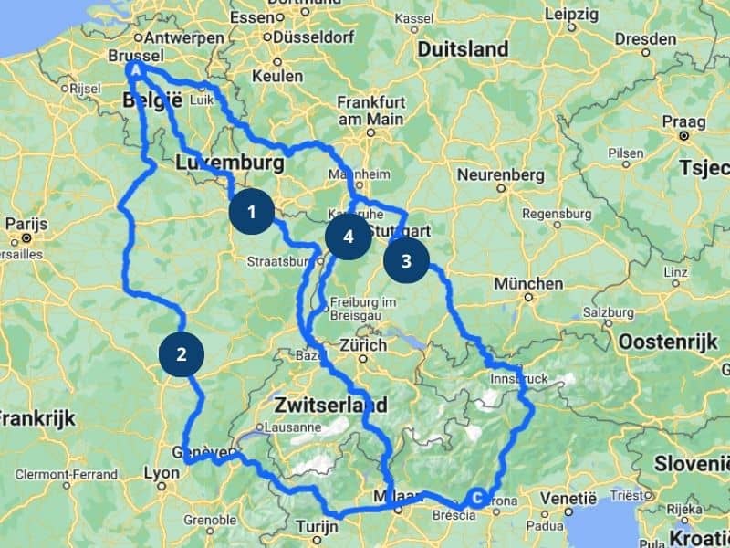 met de auto naar gardameer routes uit belgie